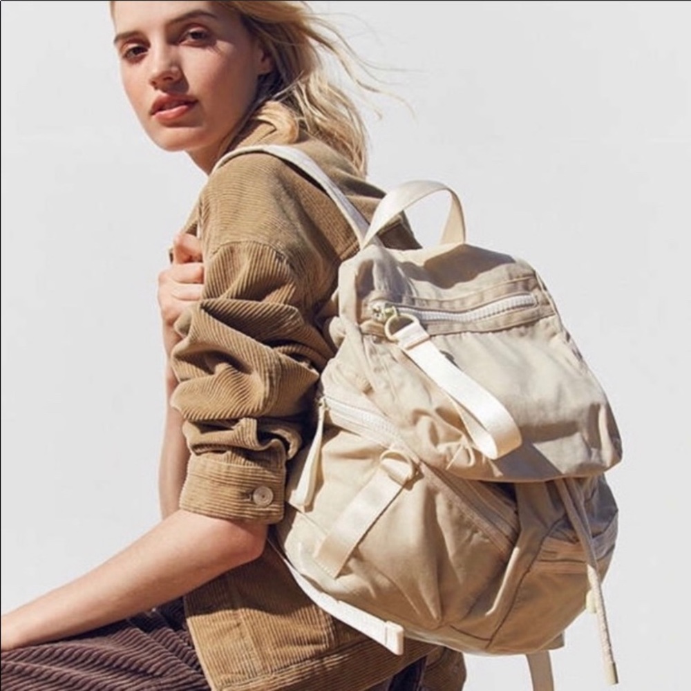Urban Outfitters Cream Canvas Backpack